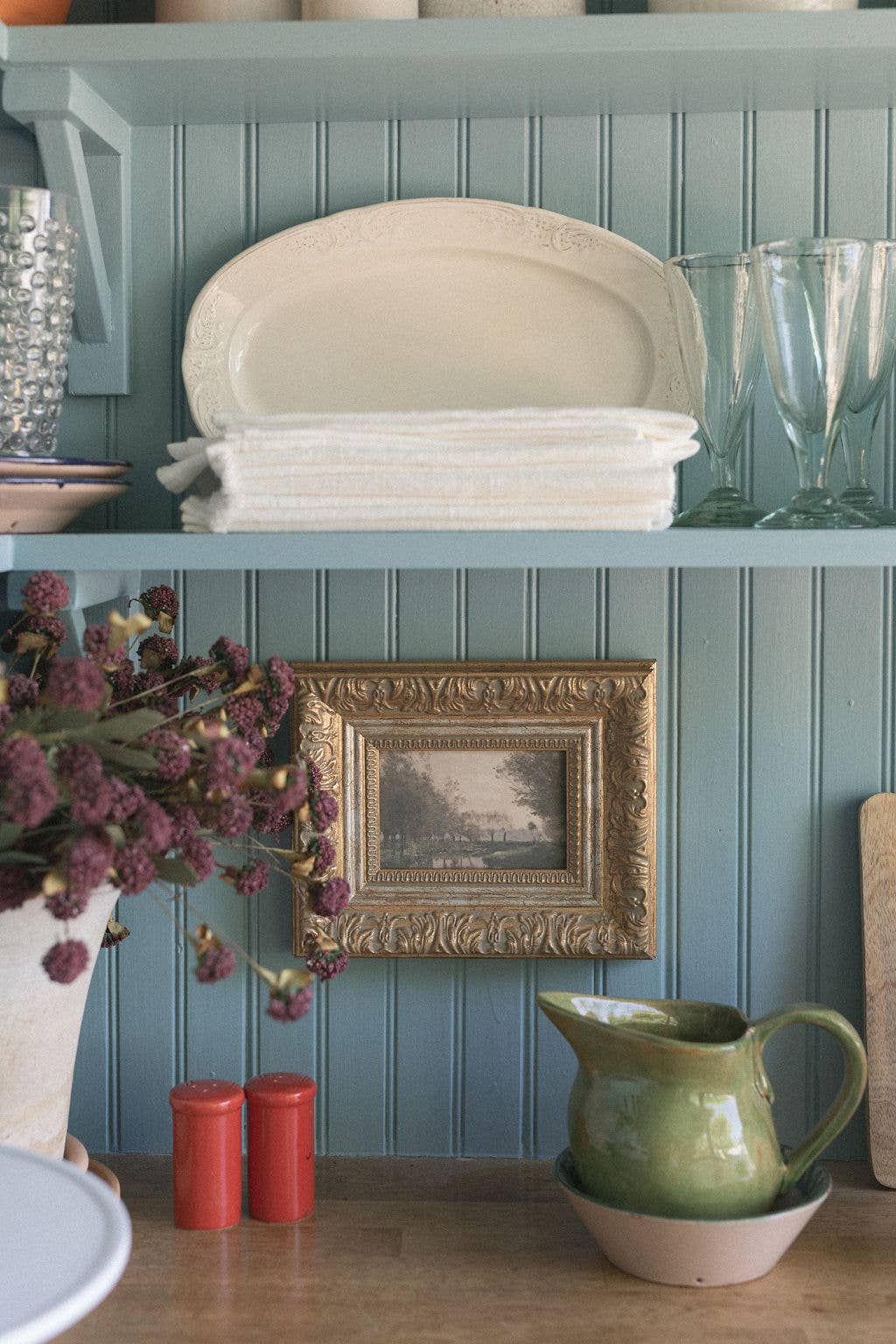 The Creek Framed Antique Art -
