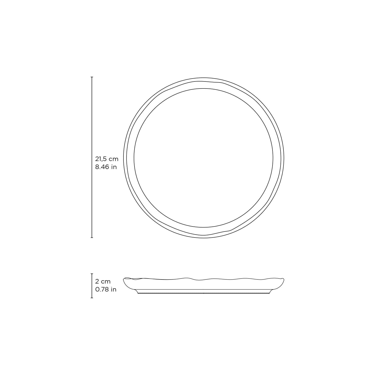Bio Stoneware Campestre Dessert Plate, 8.46" -