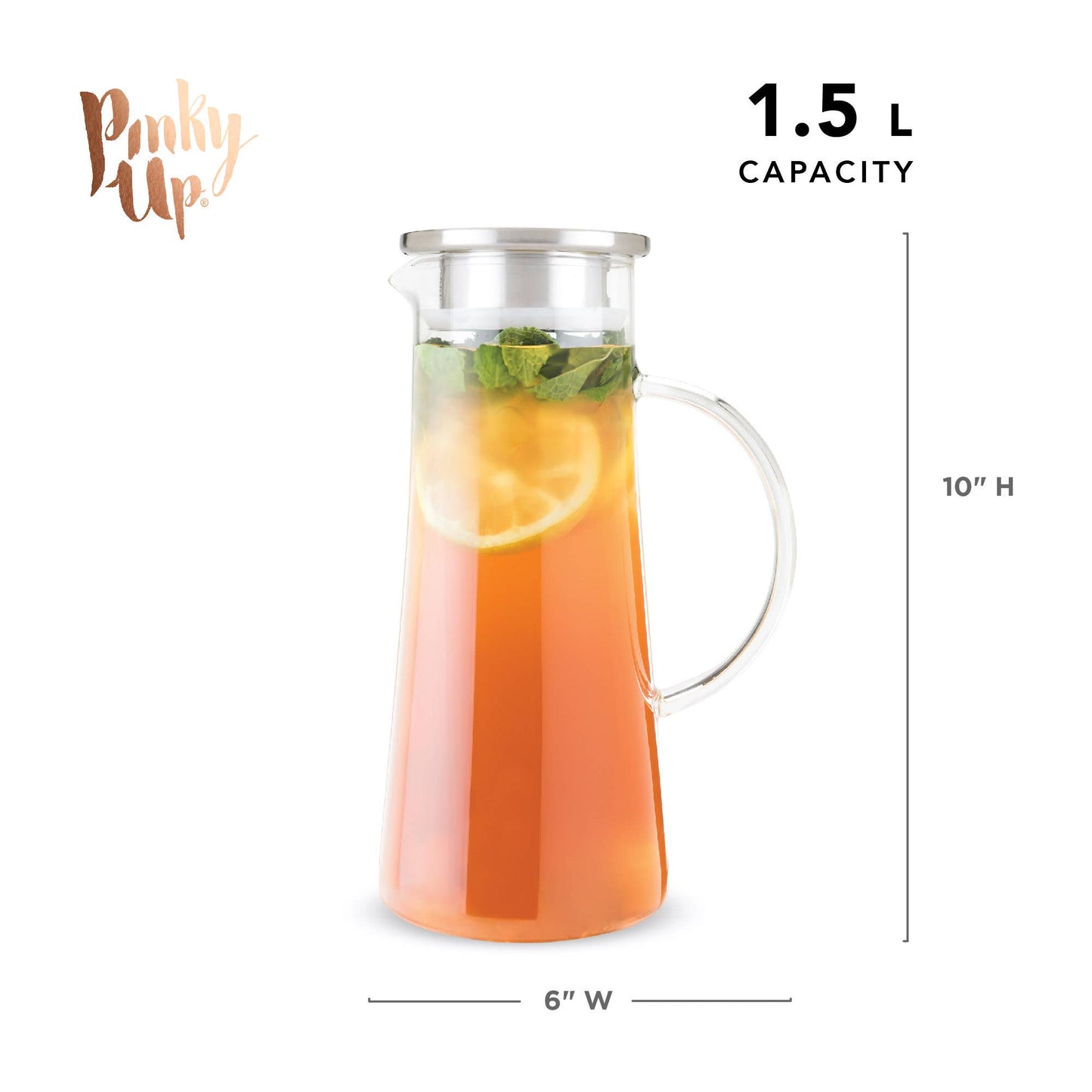 Charlie™ Glass Iced Tea Carafe with Infuser 50oz -