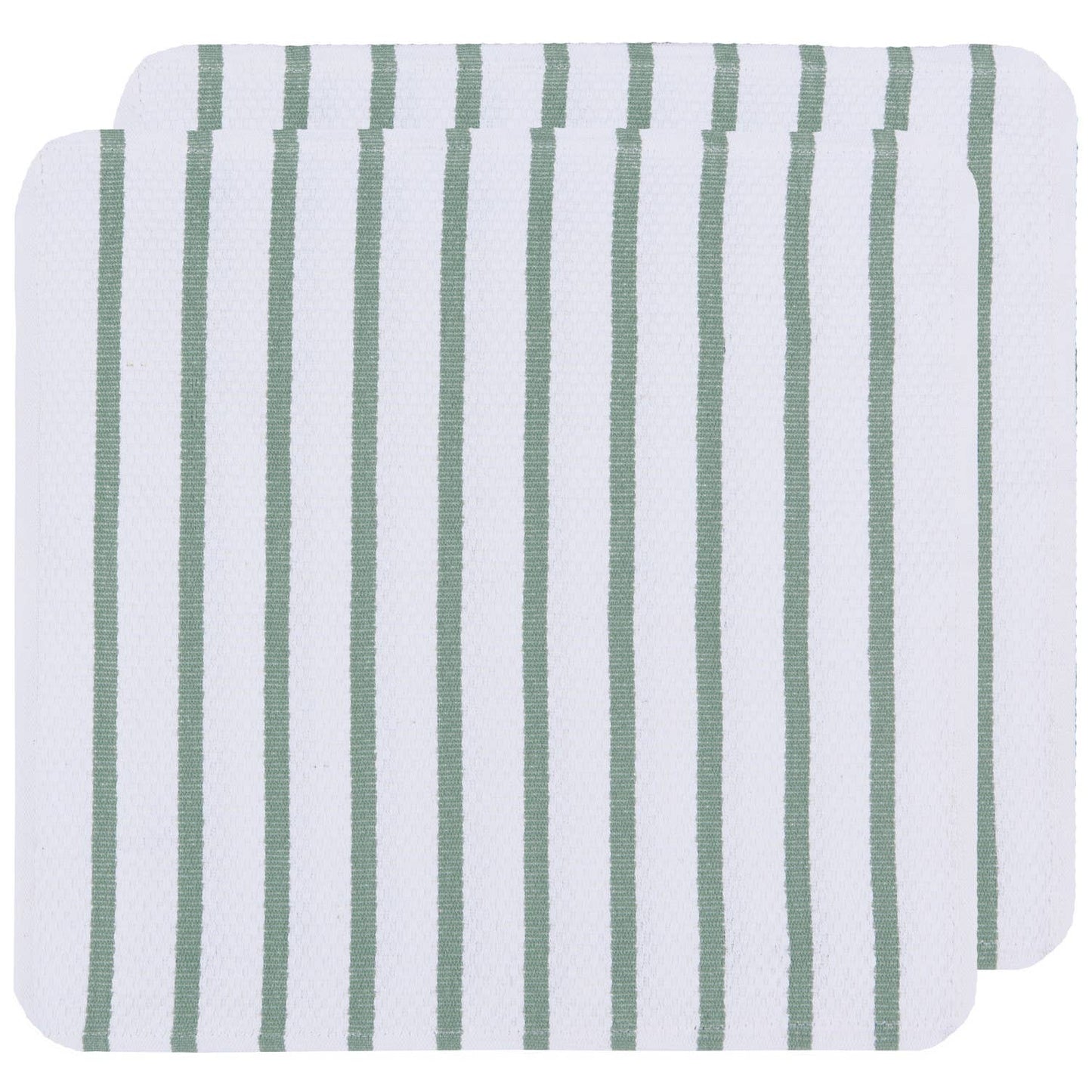 Basketweave Elm Green Dishcloths Set of 2 -