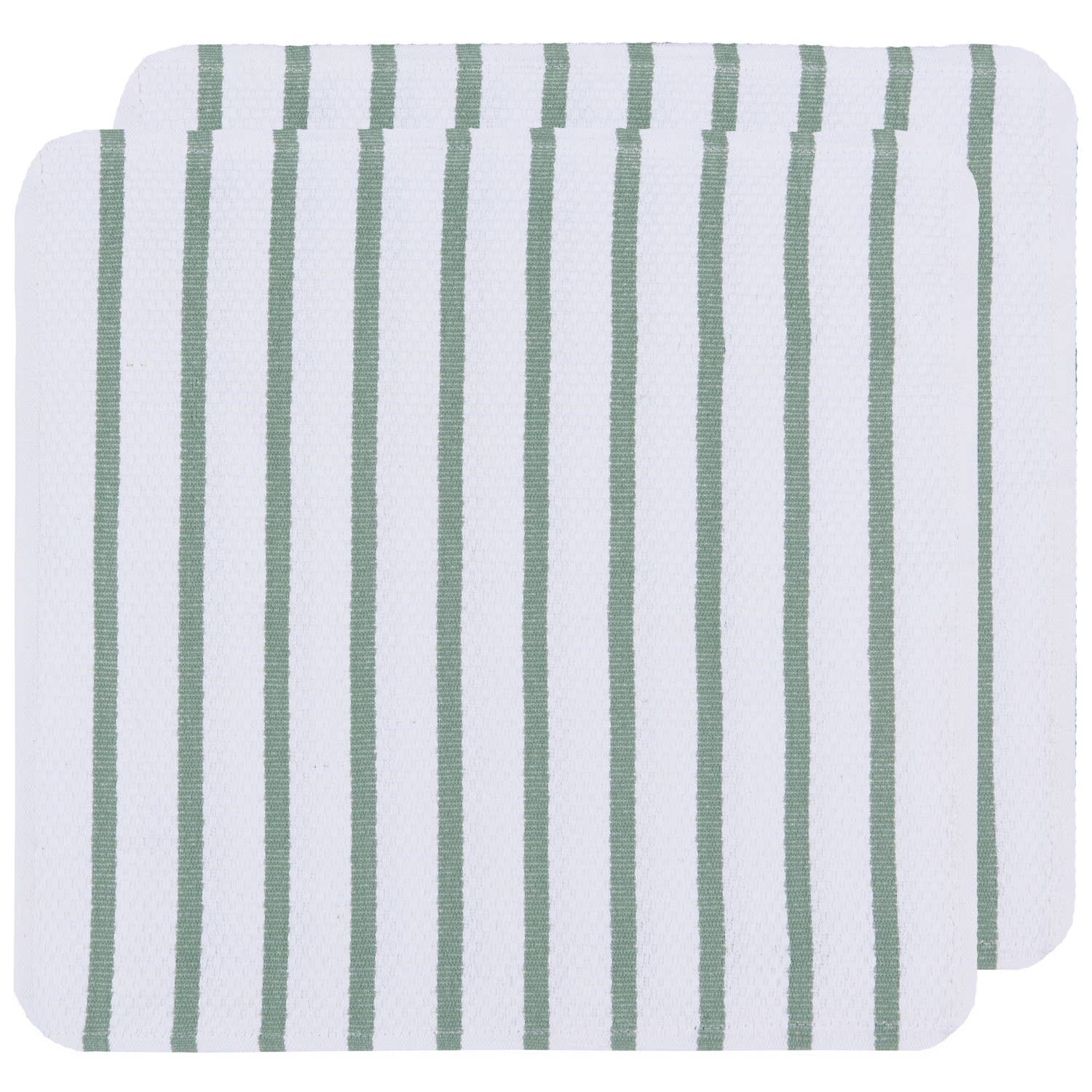 Basketweave Elm Green Dishcloths Set of 2 -