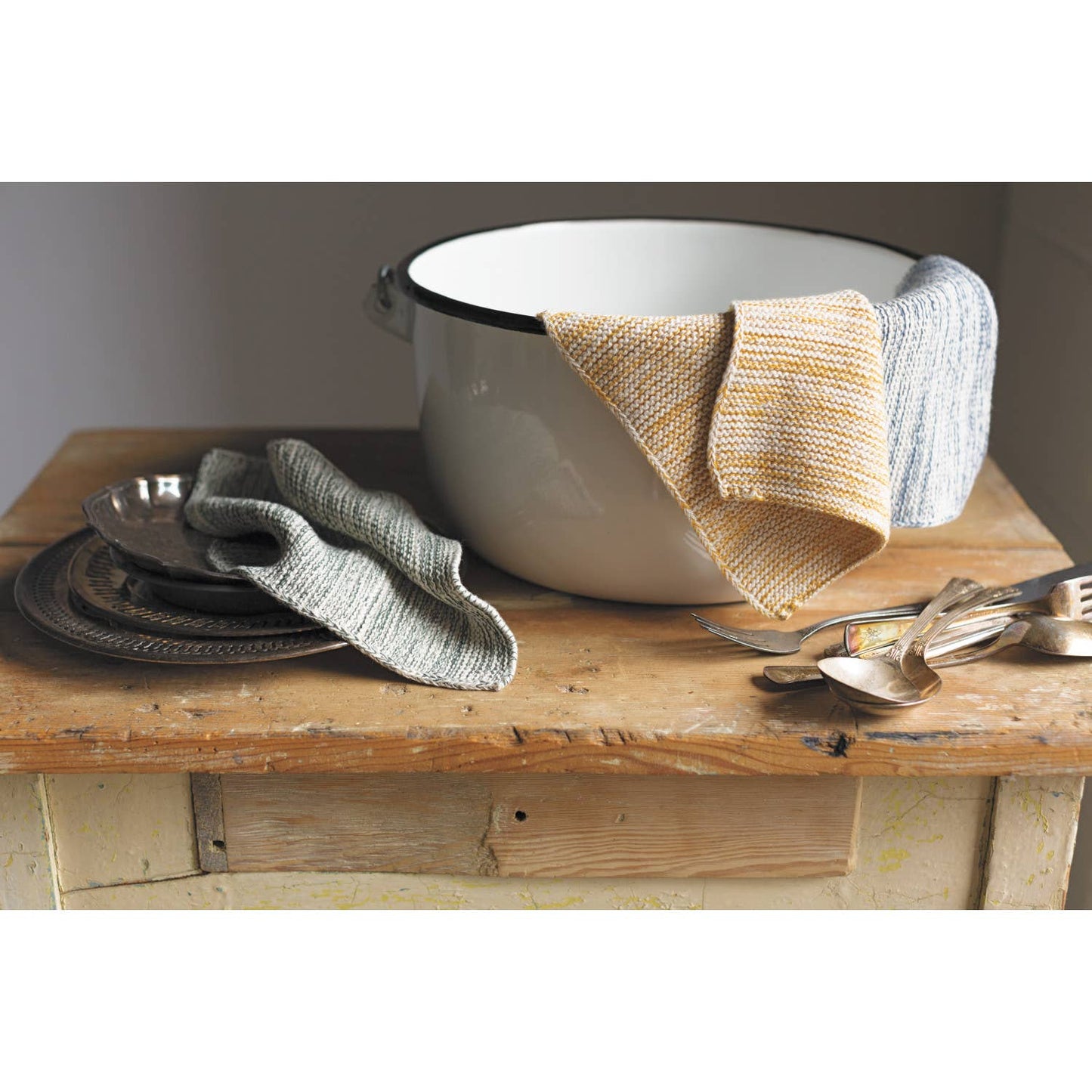 Ochre Knit Dishcloths Set of 2 - Kitchen Towels