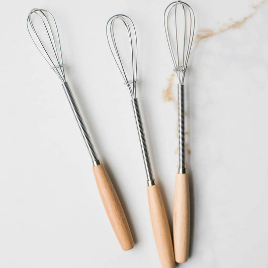 Vintage Mini Whisk with Wood Handle -