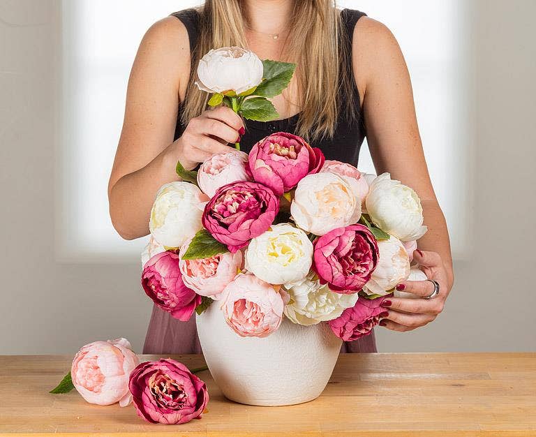 Full Peony Bouquet - 10"H -