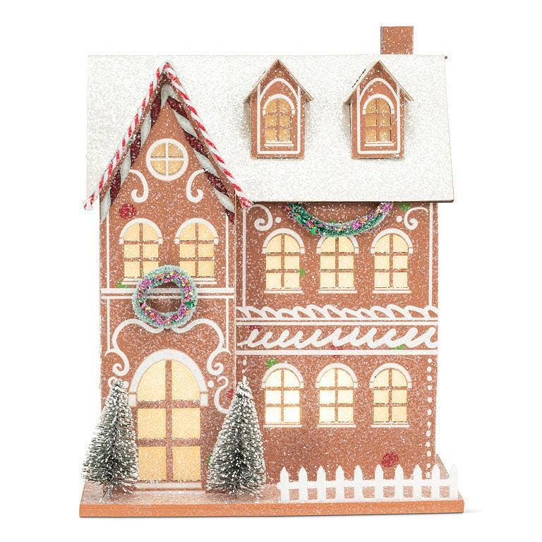 Large LED Light Gingerbread Mansion -
