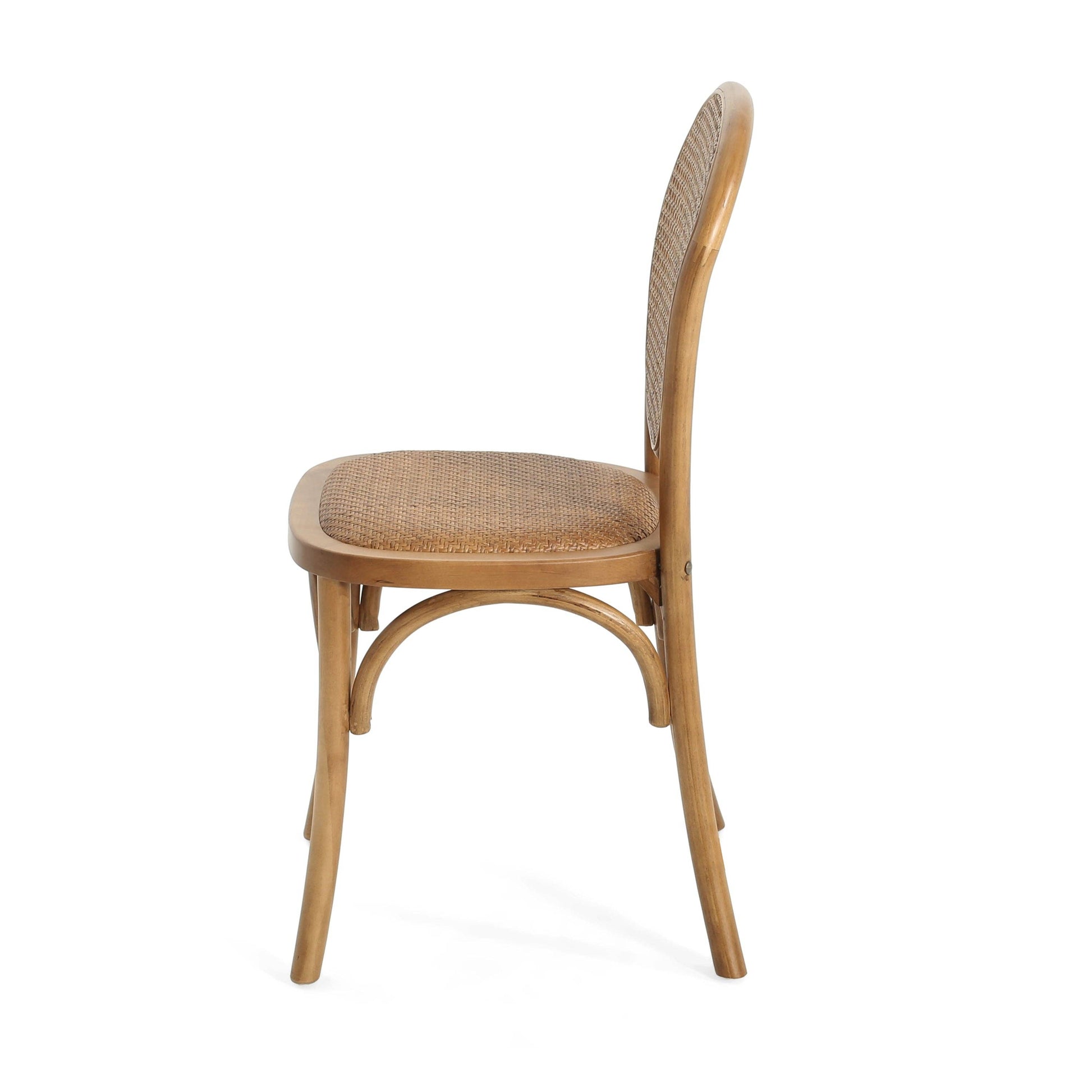 Light Brown Vintage Style Dining Chairs Set of 2 -