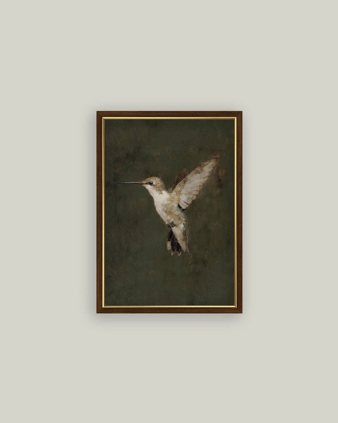 Hummingbird on Green -