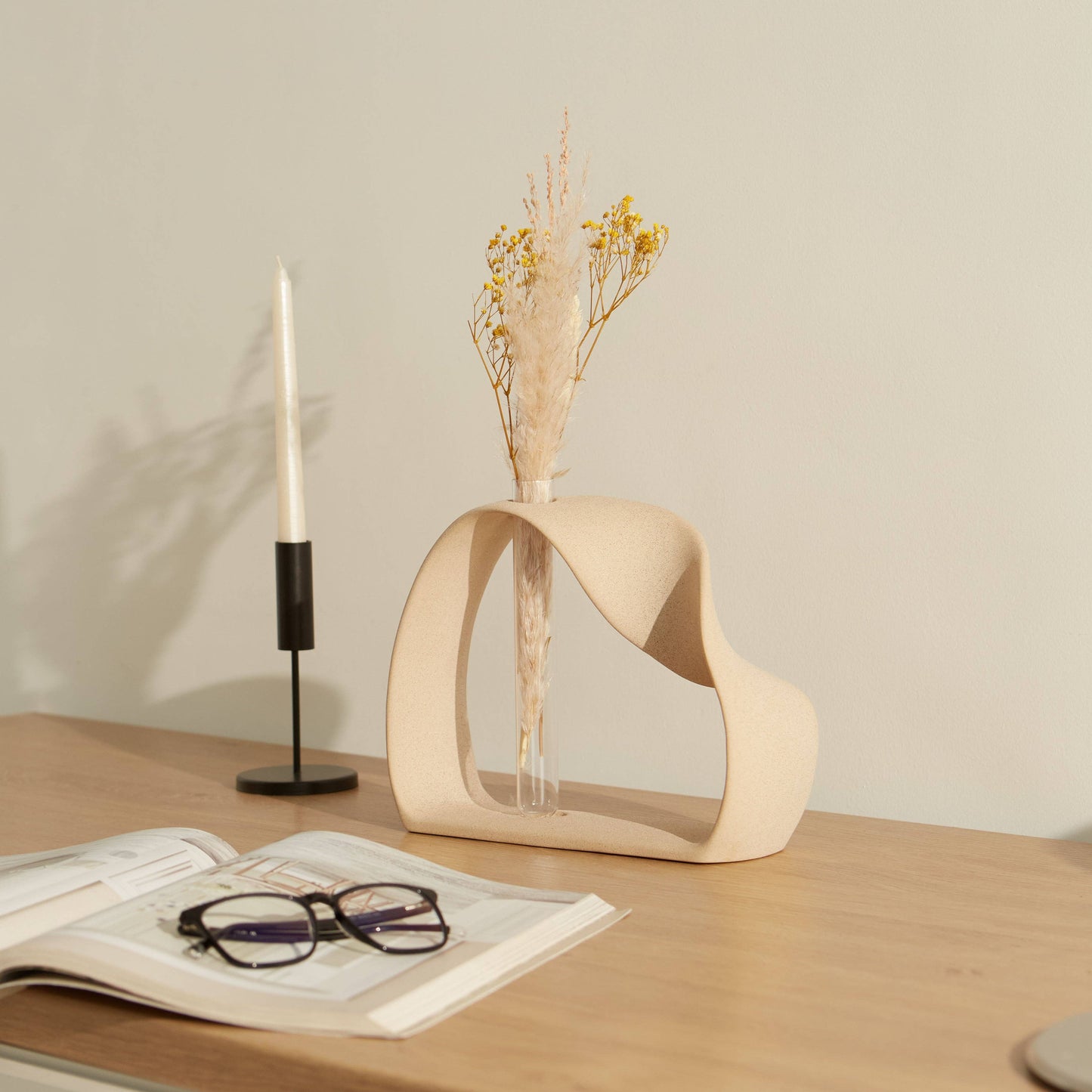 Ring Vase for Stem Flowers or Pampas Grass -