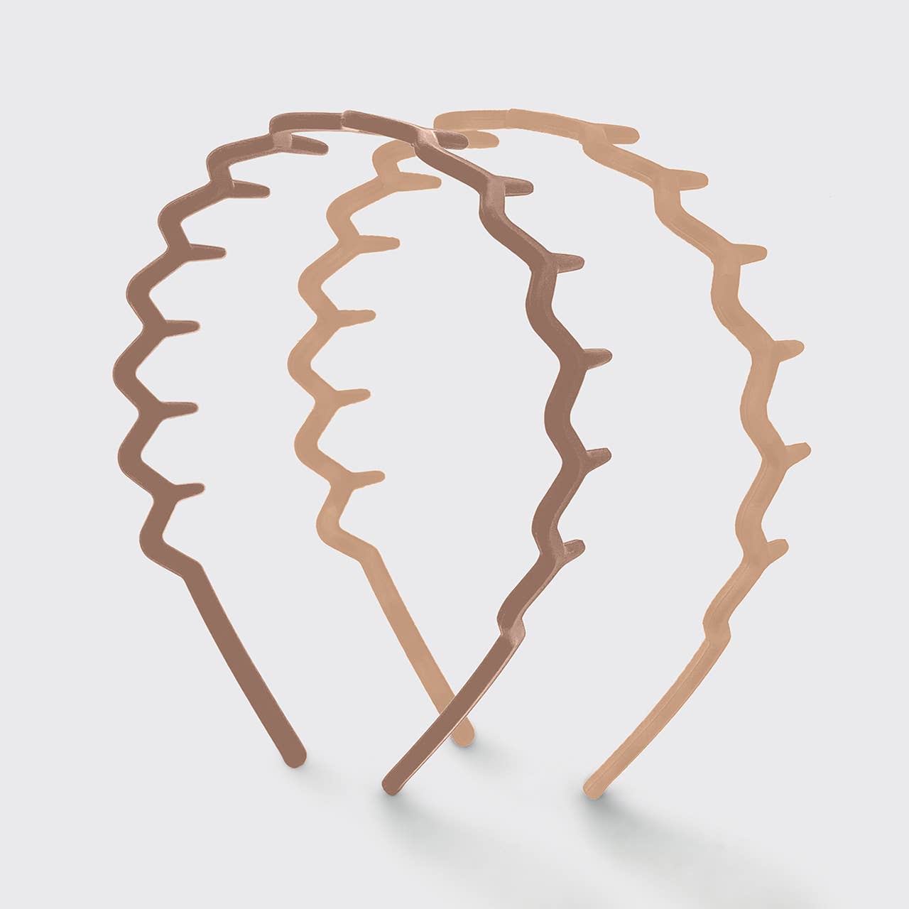 Recycled Plastic Zig Zag Headband 2pc - Neutral -