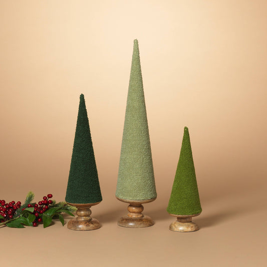 Christmas S/3 Crewel Embellished Cone Tr