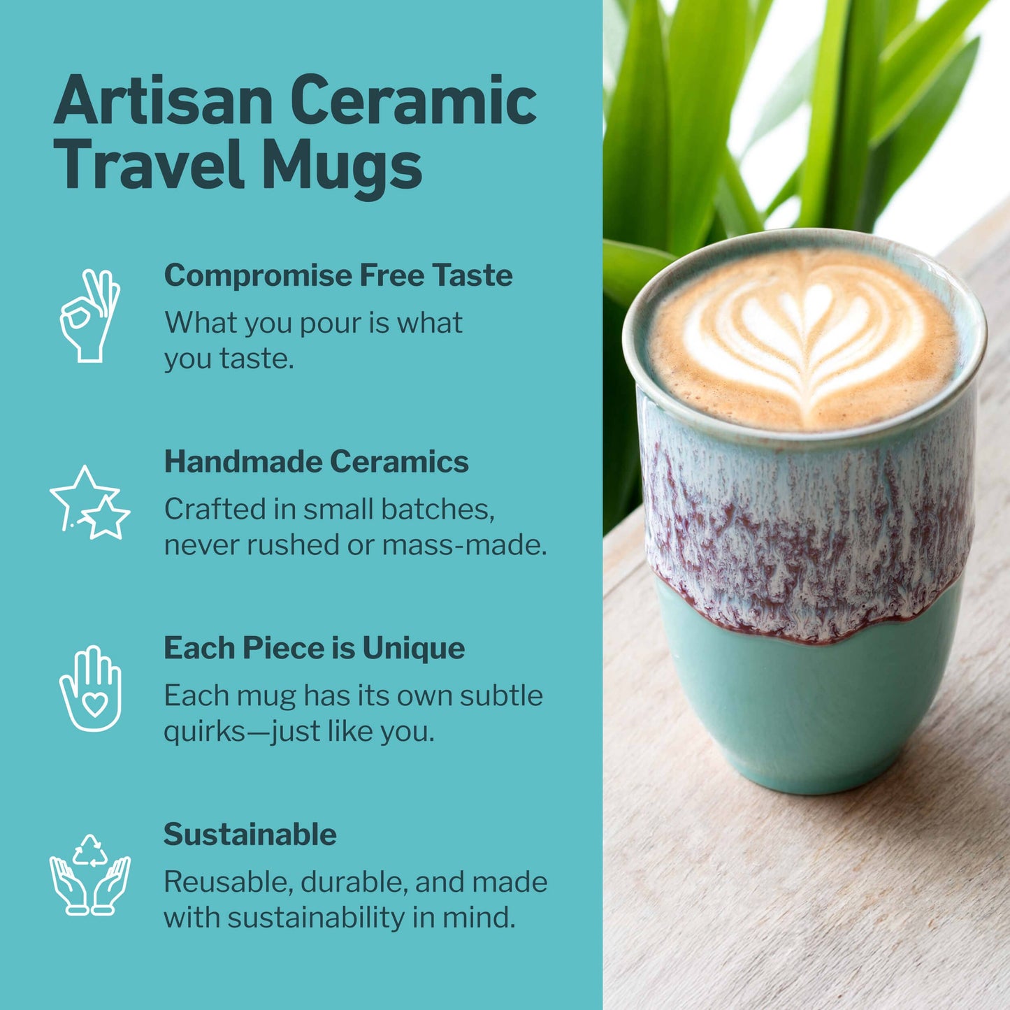 Nebula Ceramic Travel Mug – 12oz with Lid & Sleeve -