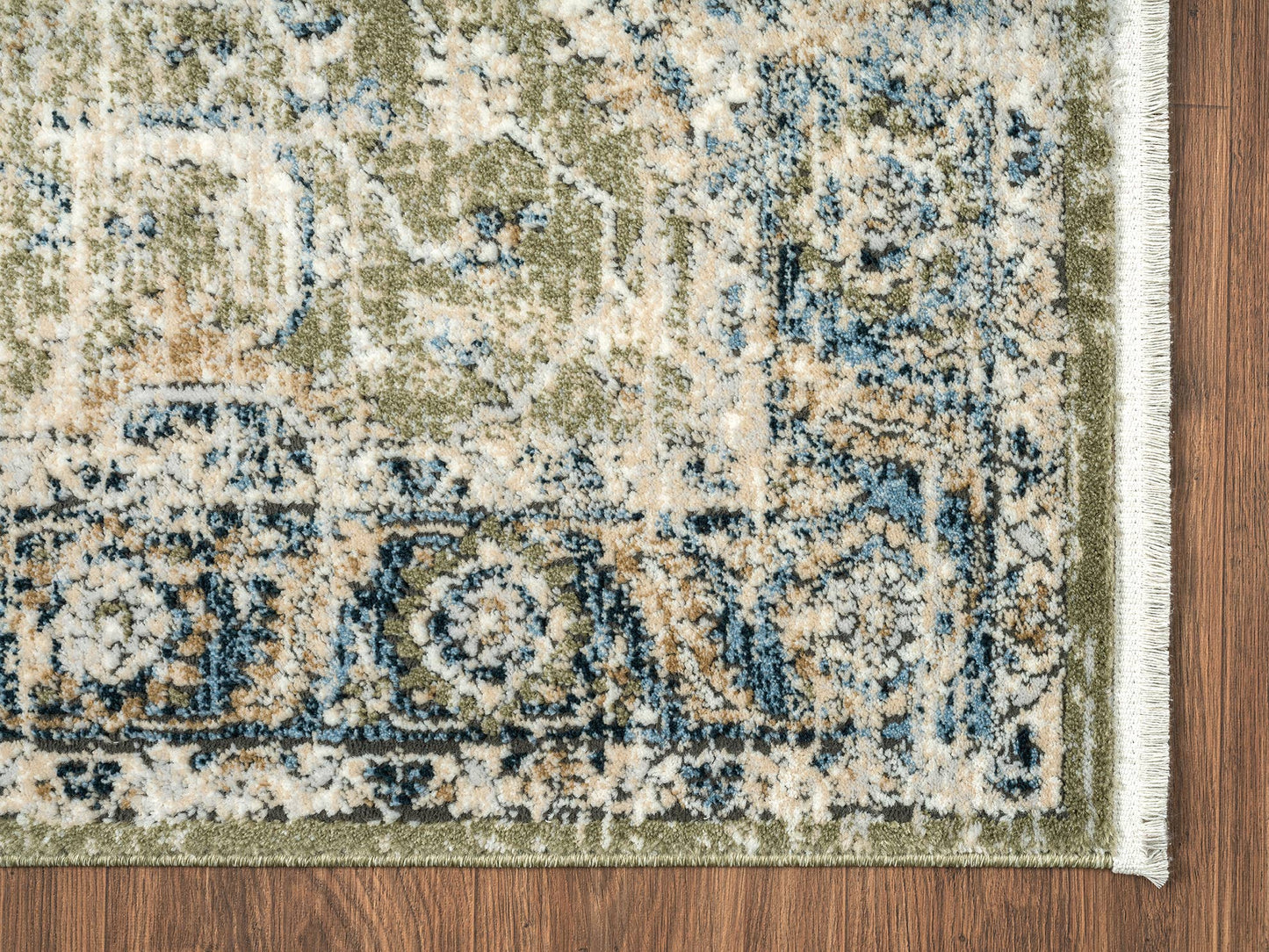 Abani Savoy Vintage Green Blue Area Rug -