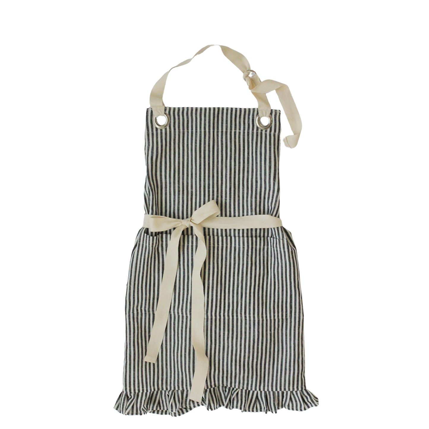 Ruffle Pin Stripe Apron -