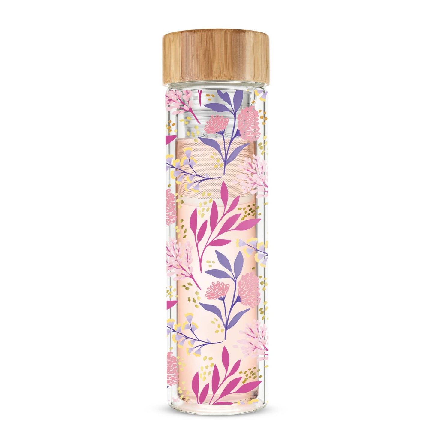 Blair™ Glass Travel Mug with Tea Infuser Botanical Bliss -