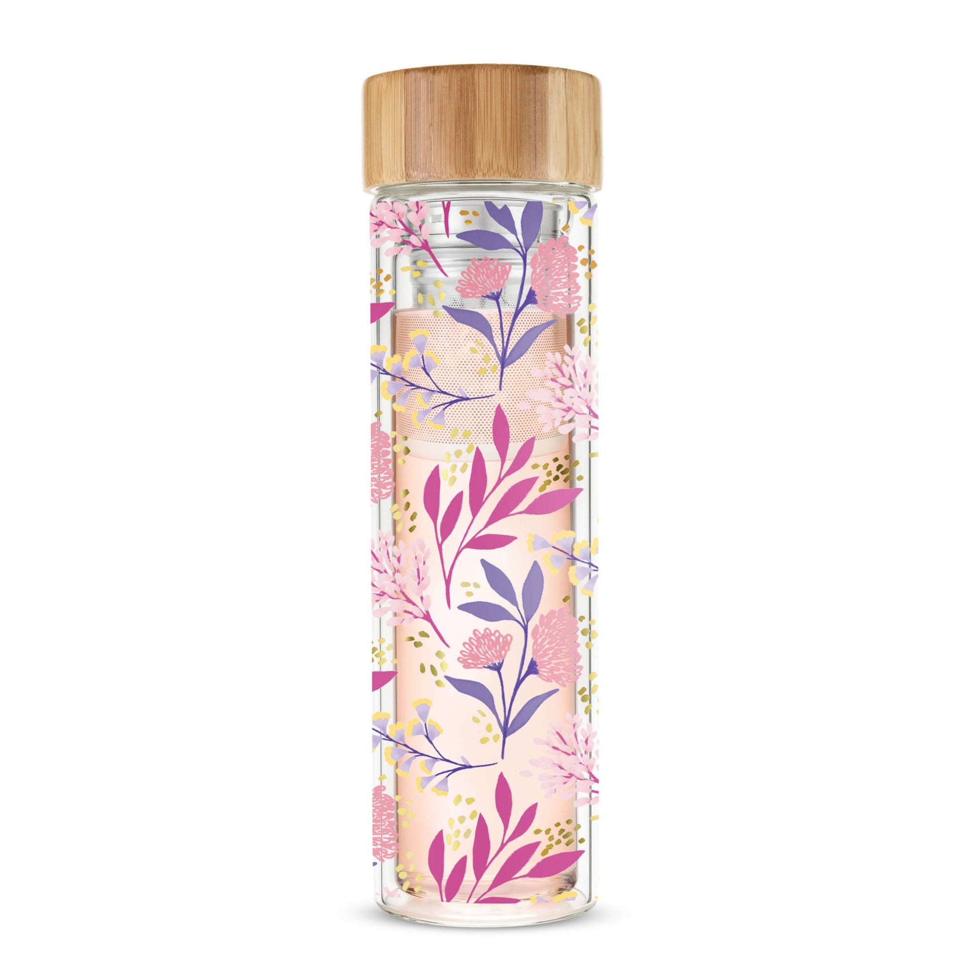 Blair™ Glass Travel Mug with Tea Infuser Botanical Bliss -