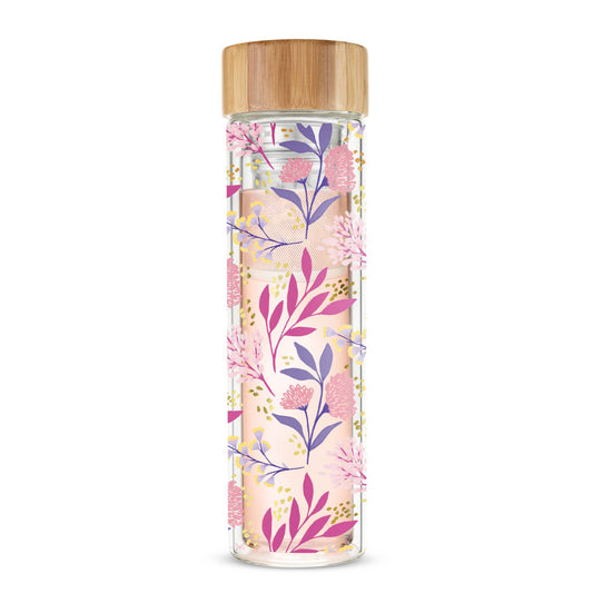 Blair™ Glass Travel Mug with Tea Infuser Botanical Bliss -