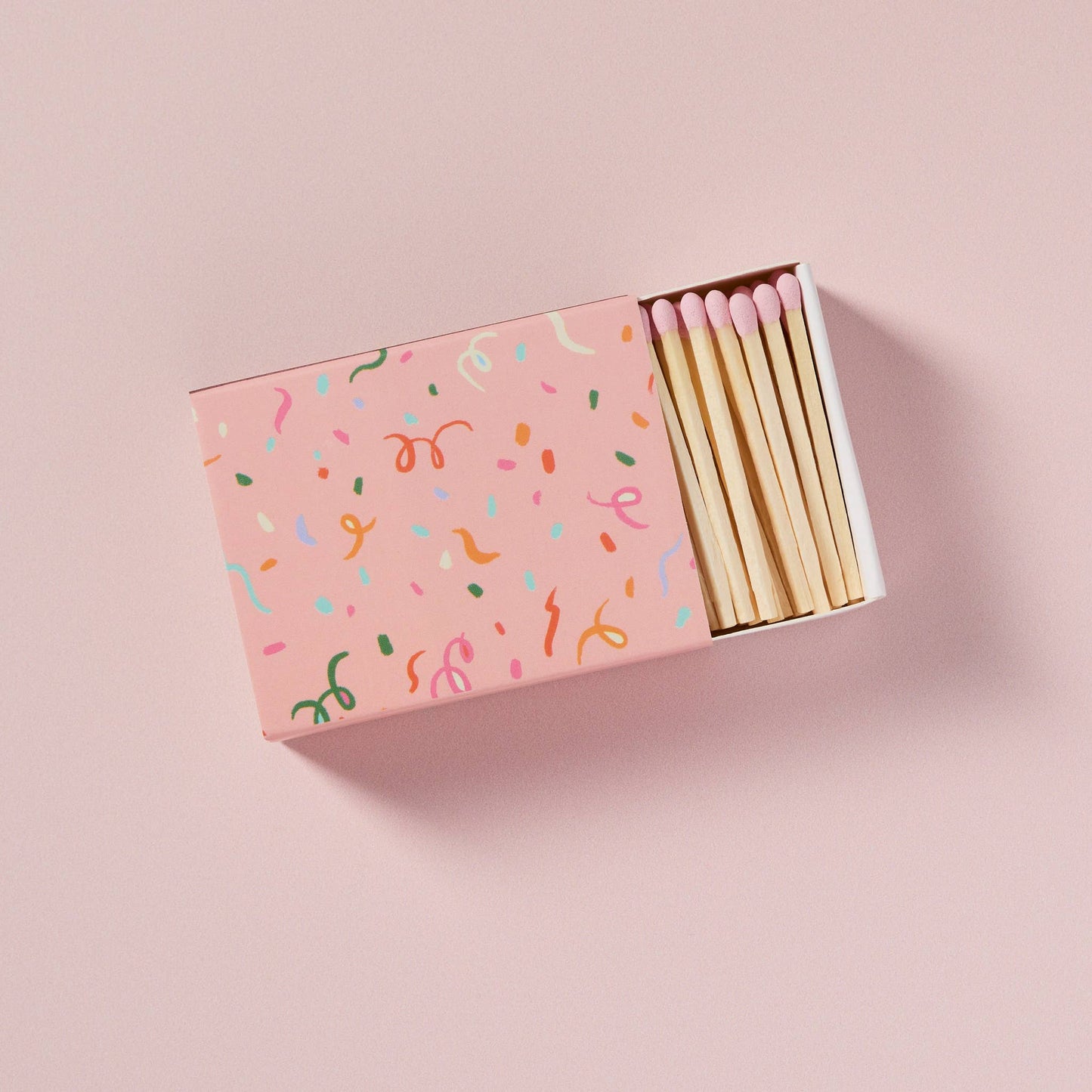 Confetti Ribbons Matchbox with Colorful Matchsticks - Lighters & Matches