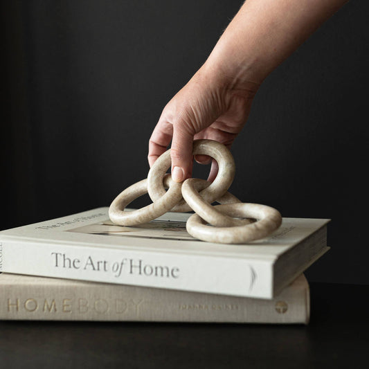 Soren Beige Marble Chain - Sculptures & Statues