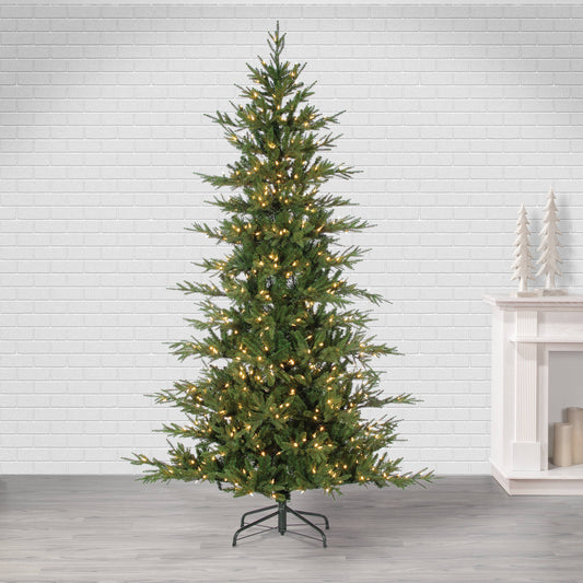 Promo Christmas LED Natural Cut Layered Fairfield Pine7.5 ft