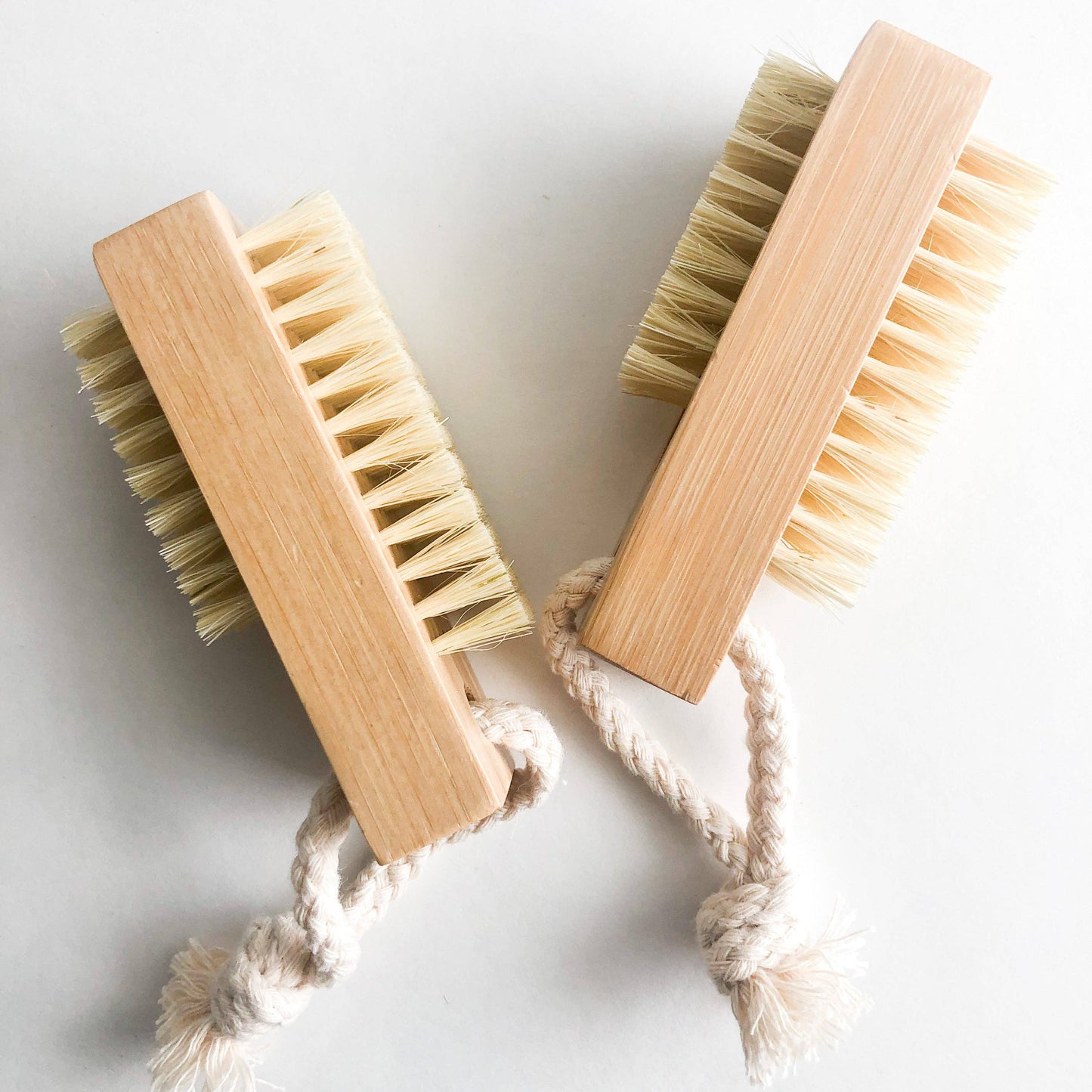 Double Sided Bamboo Nail Brush - Natural Sisal Bristles -