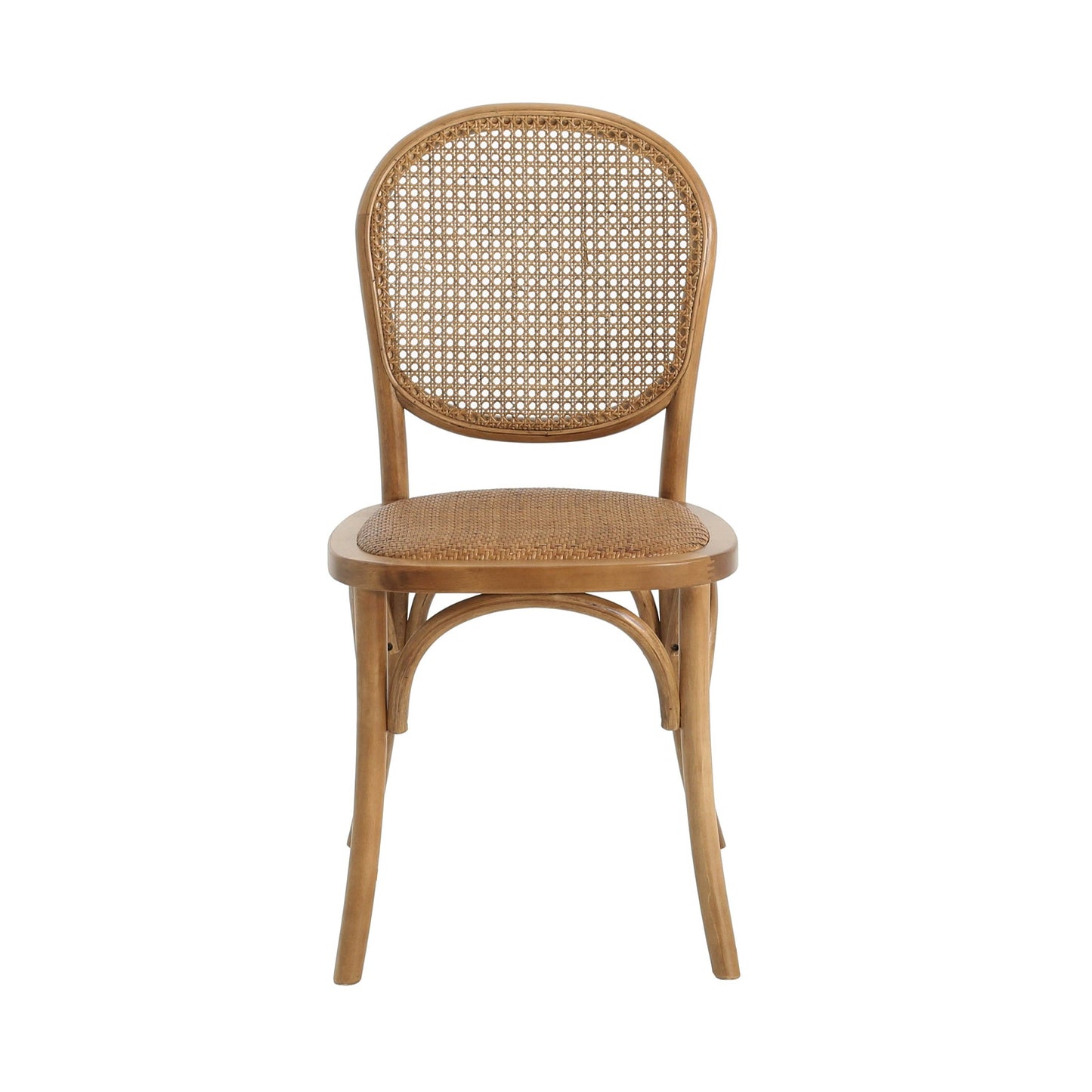 Light Brown Vintage Style Dining Chairs Set of 2 -