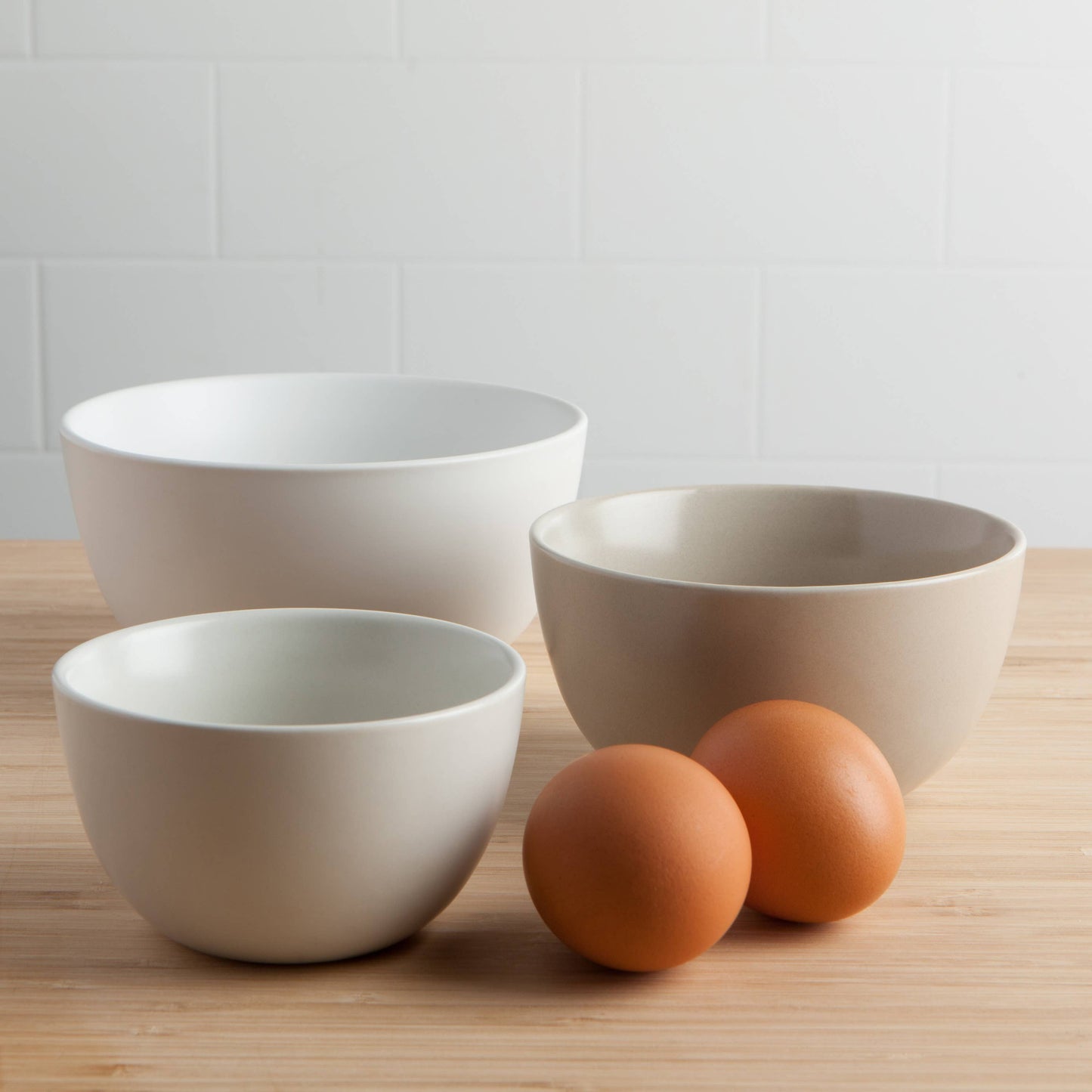 Matte White Prep Bowl Set of 3 -