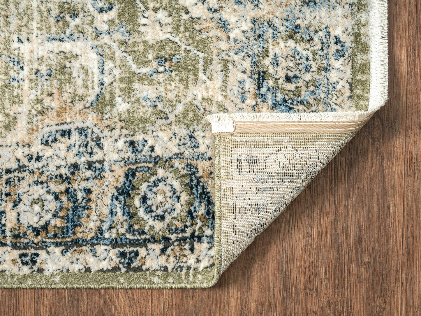 Abani Savoy Vintage Green Blue Area Rug -