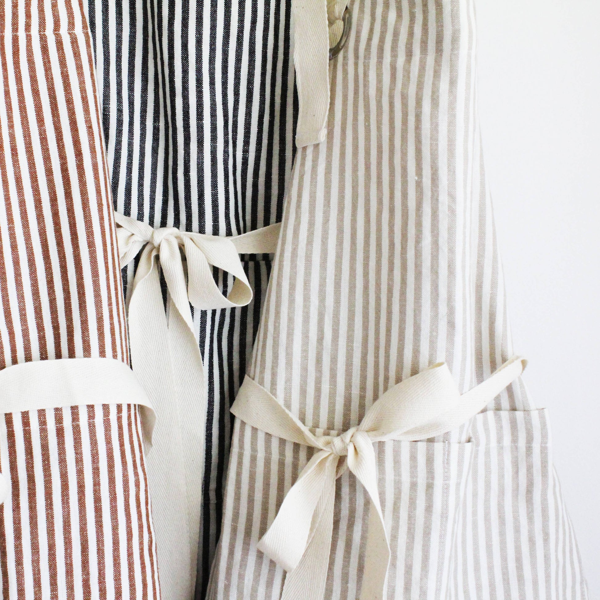 Ruffle Pin Stripe Apron -