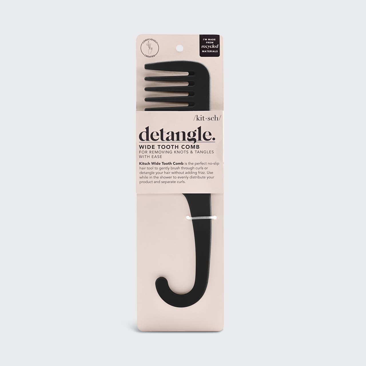 Wide Tooth Comb in Recycled Plastic -