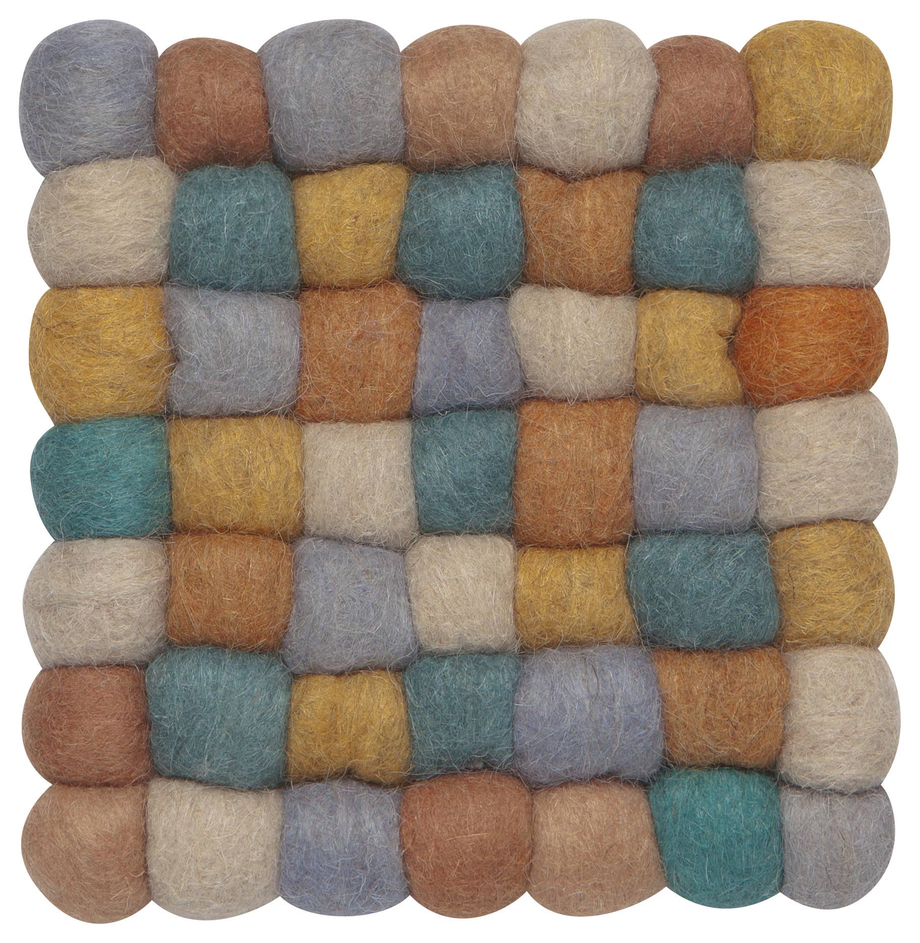 Ochre Recycled Wool Felt Dot Trivet - Trivets