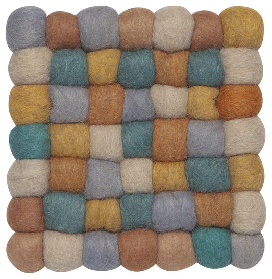 Ochre Recycled Wool Felt Dot Trivet - Trivets