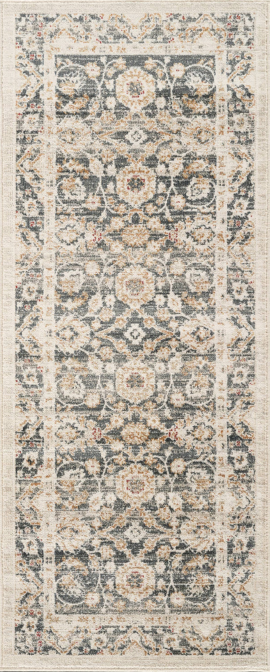 Abani Dalia Indoor/Outdoor Vintage Grey Ivory Rug -