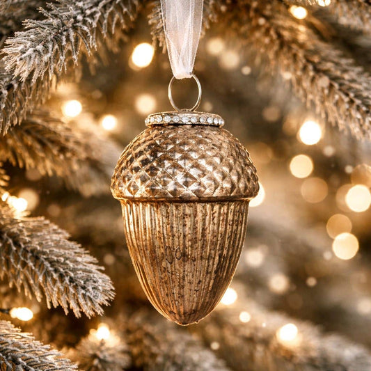 Antique Gold Pinecone Hanging Ornament 3.5in