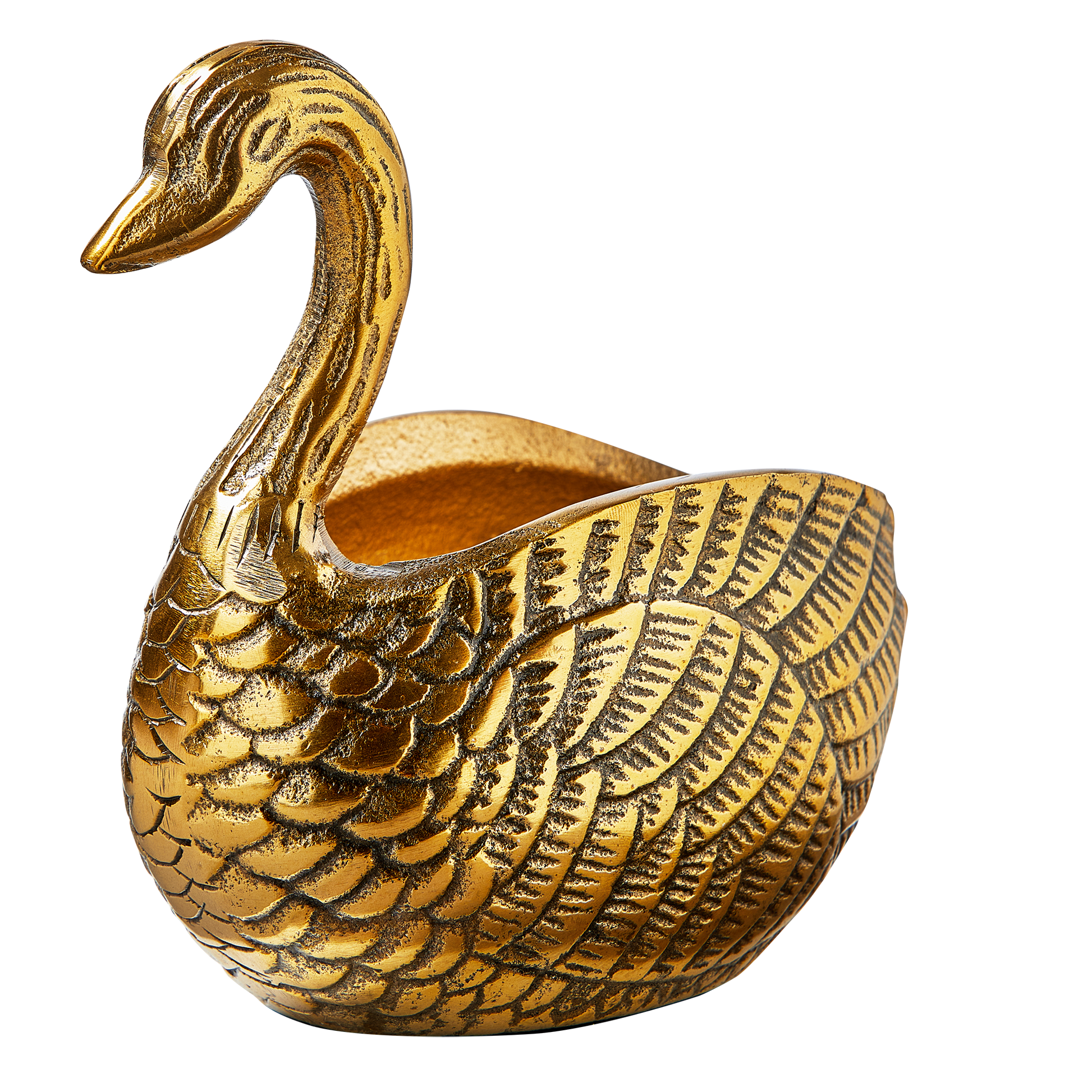 Duck Decorative Bowl Antique Brass Aluminum Spring -
