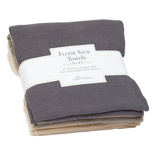 Neutral Flour Sack Towels Set of 4 - Kitchen Towels