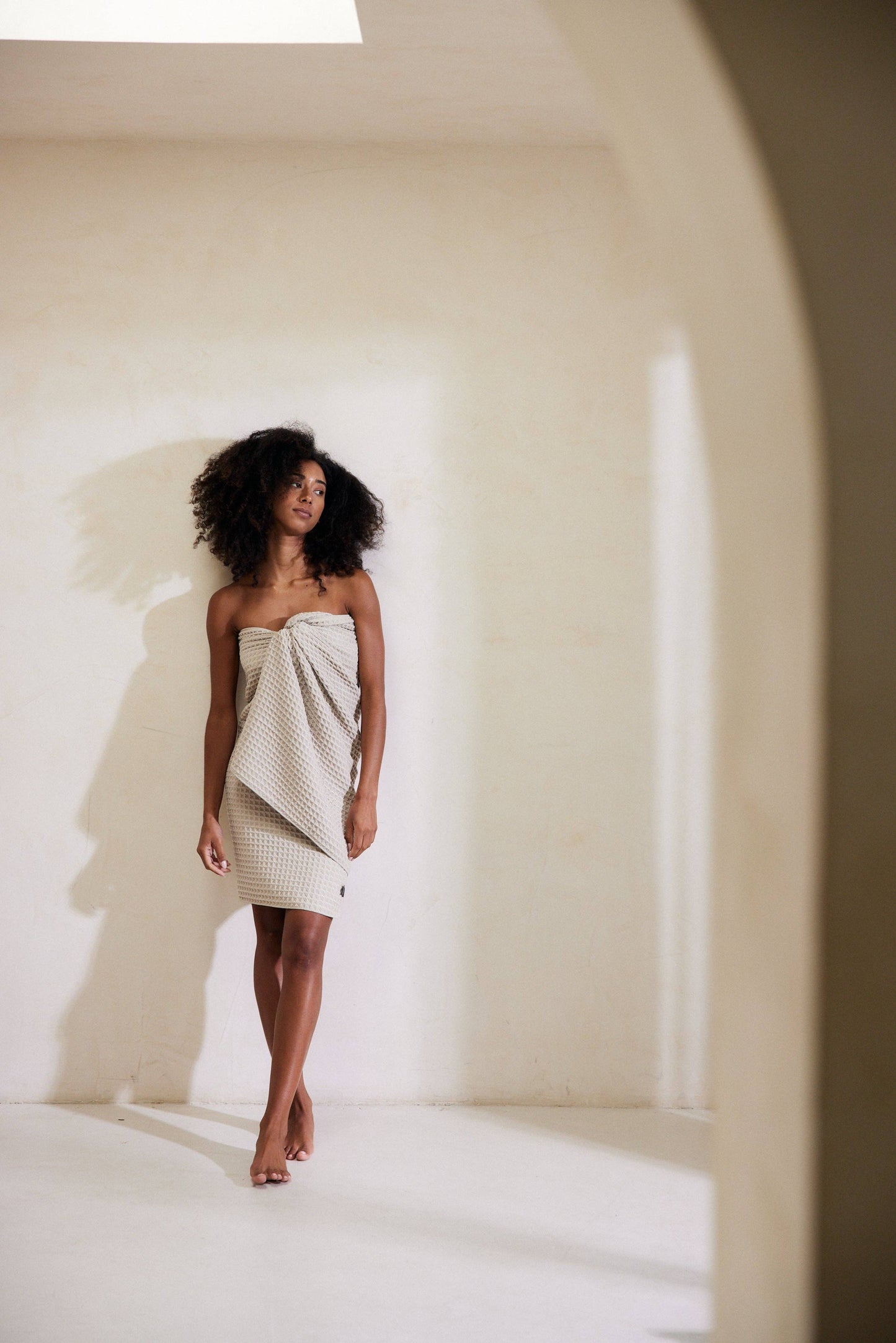 Taupe Waffle Bath Towel - Bath Towels