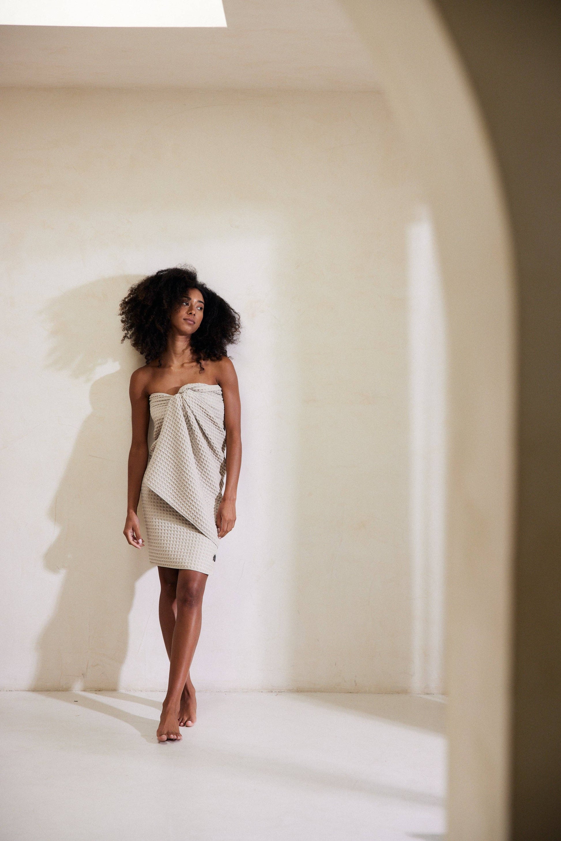 Taupe Waffle Bath Towel - Bath Towels