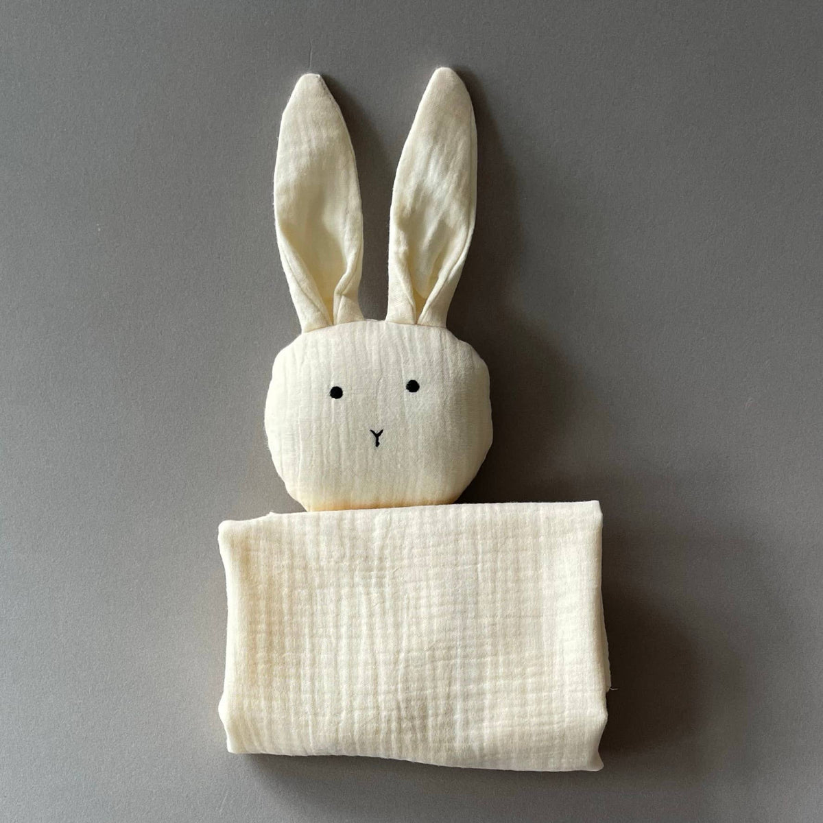Cuddle Security Blanket Soft Muslin Cotton - Bunny (Beige)