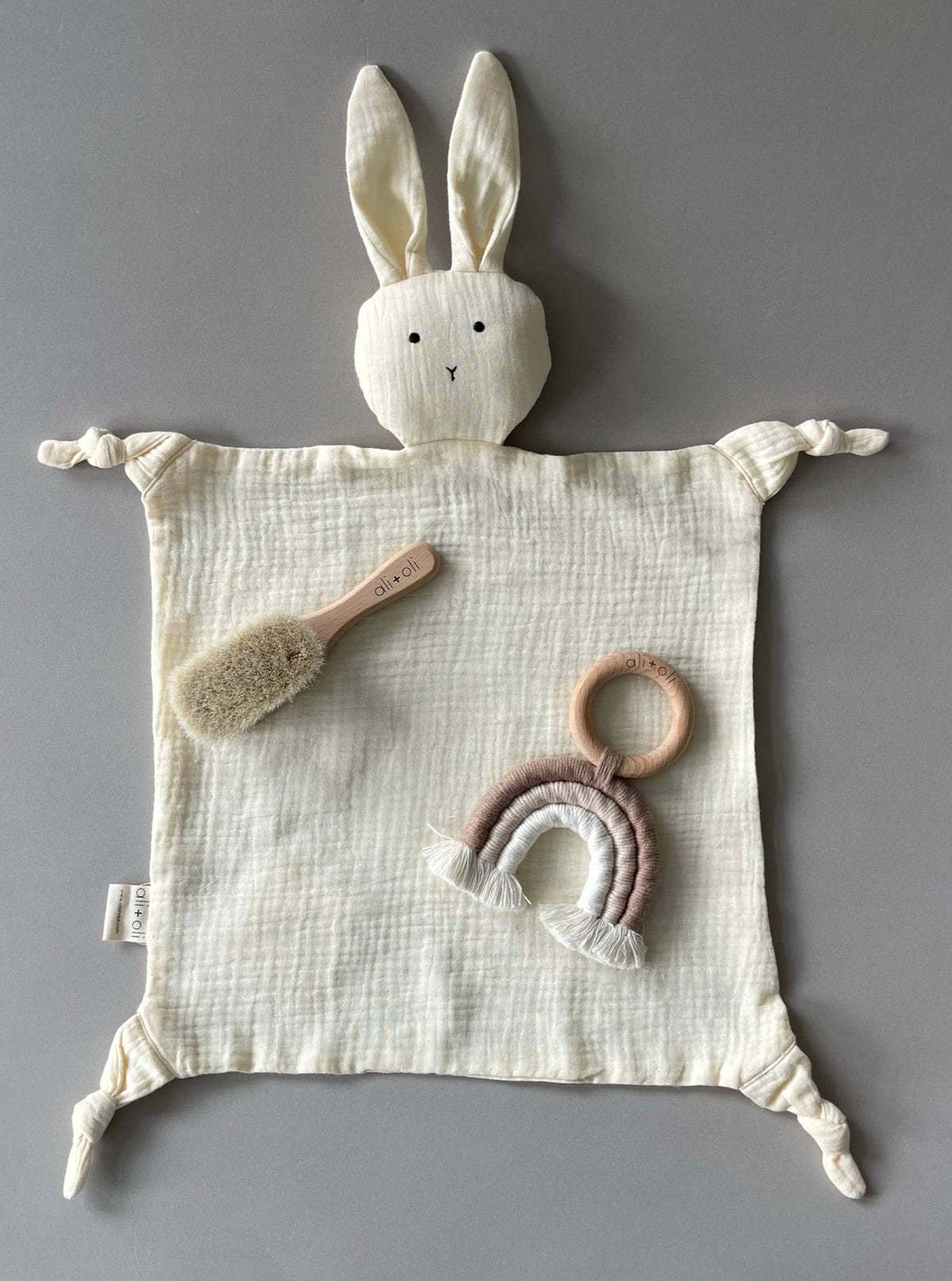 Cuddle Security Blanket Soft Muslin Cotton - Bunny (Beige)