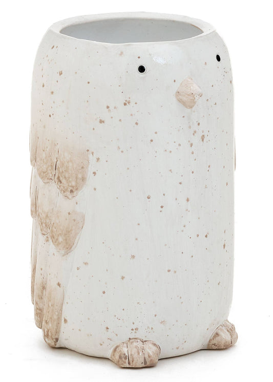 PLANTER BIRD TERRACOTTA WHITE 4X6 -