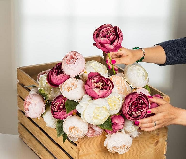 Full Peony Bouquet - 10"H -