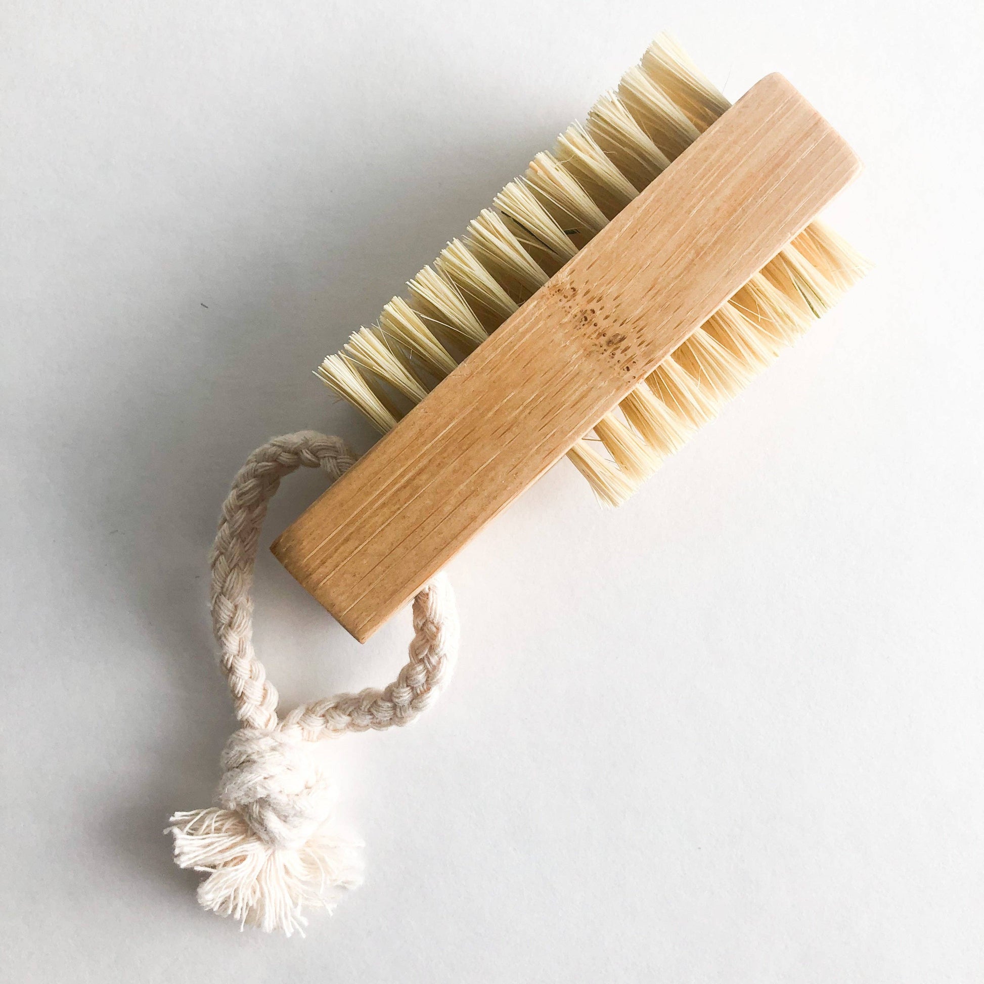 Double Sided Bamboo Nail Brush - Natural Sisal Bristles -