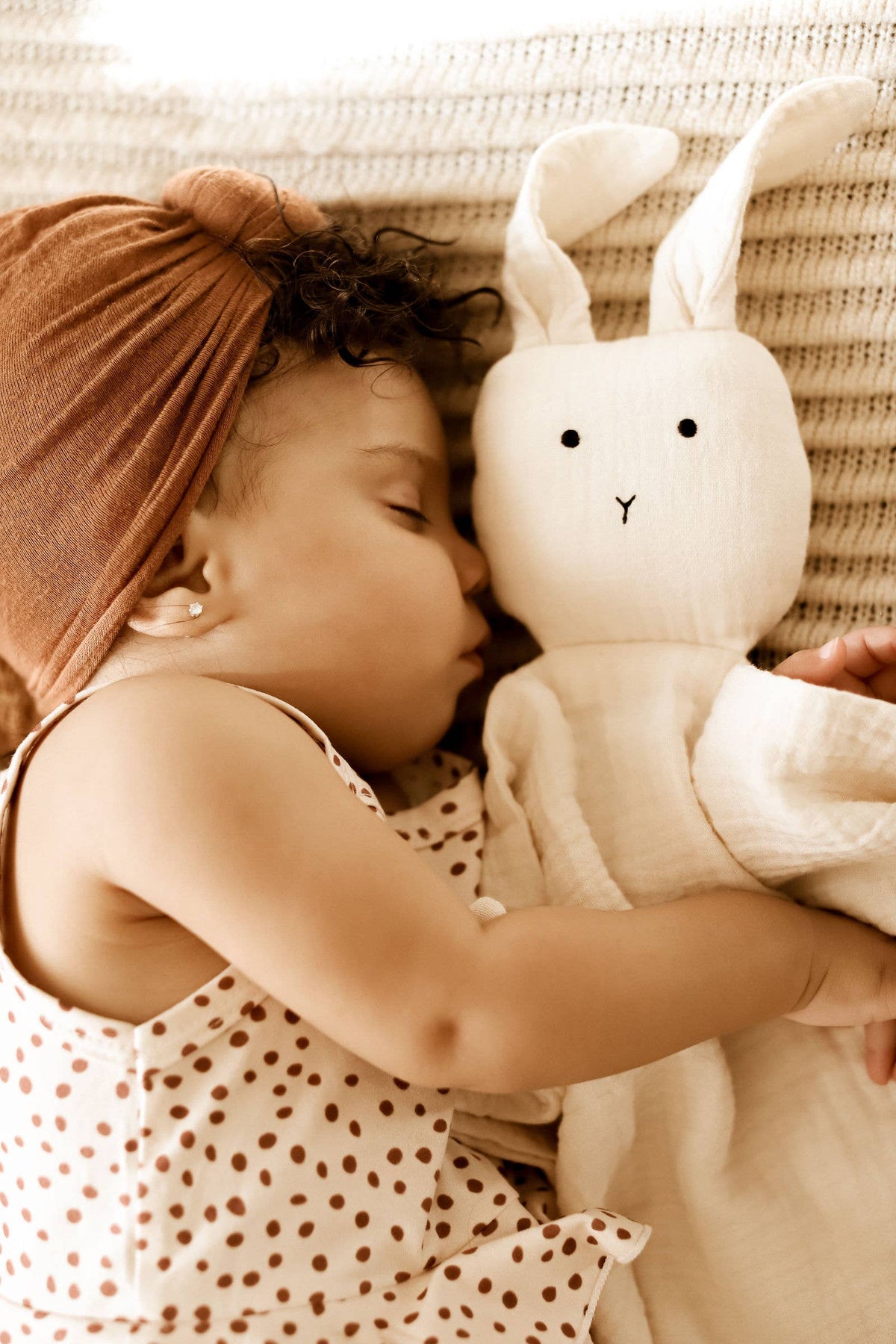 Cuddle Security Blanket Soft Muslin Cotton - Bunny (Beige)
