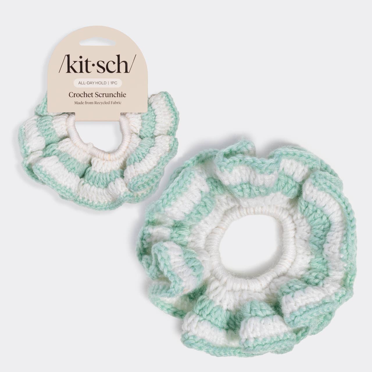 Crochet Scrunchie - Seafoam Blue -