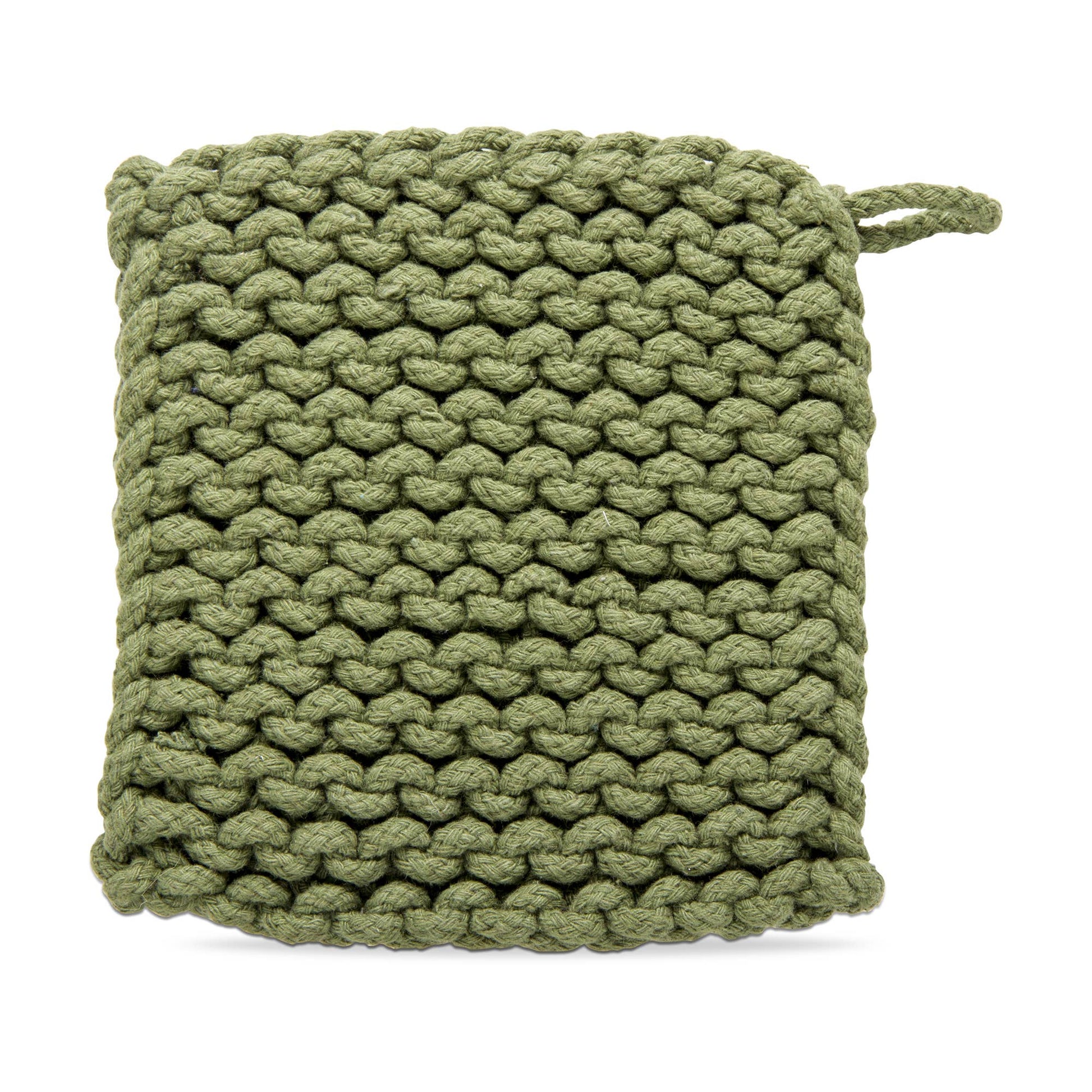 Crochet Trivet Olive Cotton Everyday -