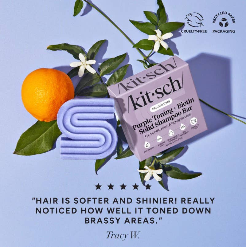 Purple Toning Shampoo Bar for Color Treated & Grey Hair -