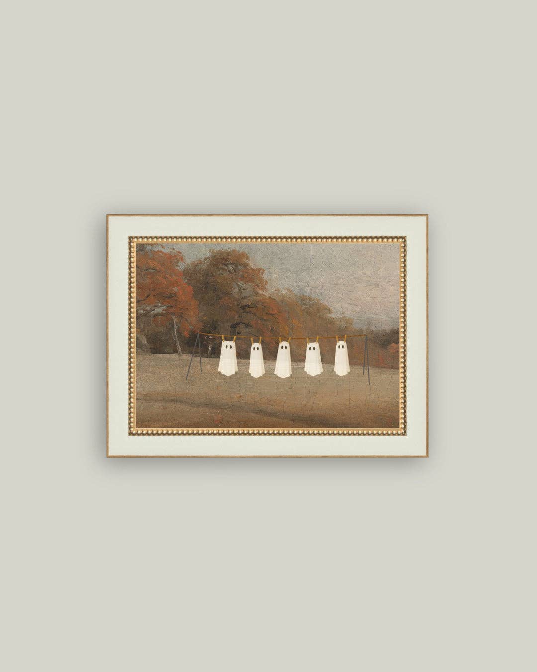 Haunted Laundry Framed Antique Art -
