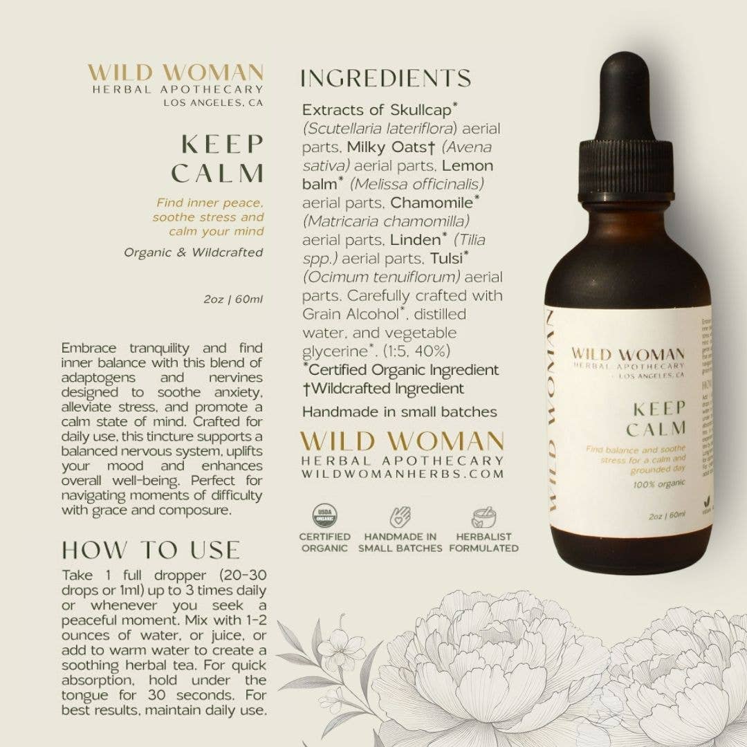 Keep Calm | Adaptogens & Nervines for Stress & Anxiety -