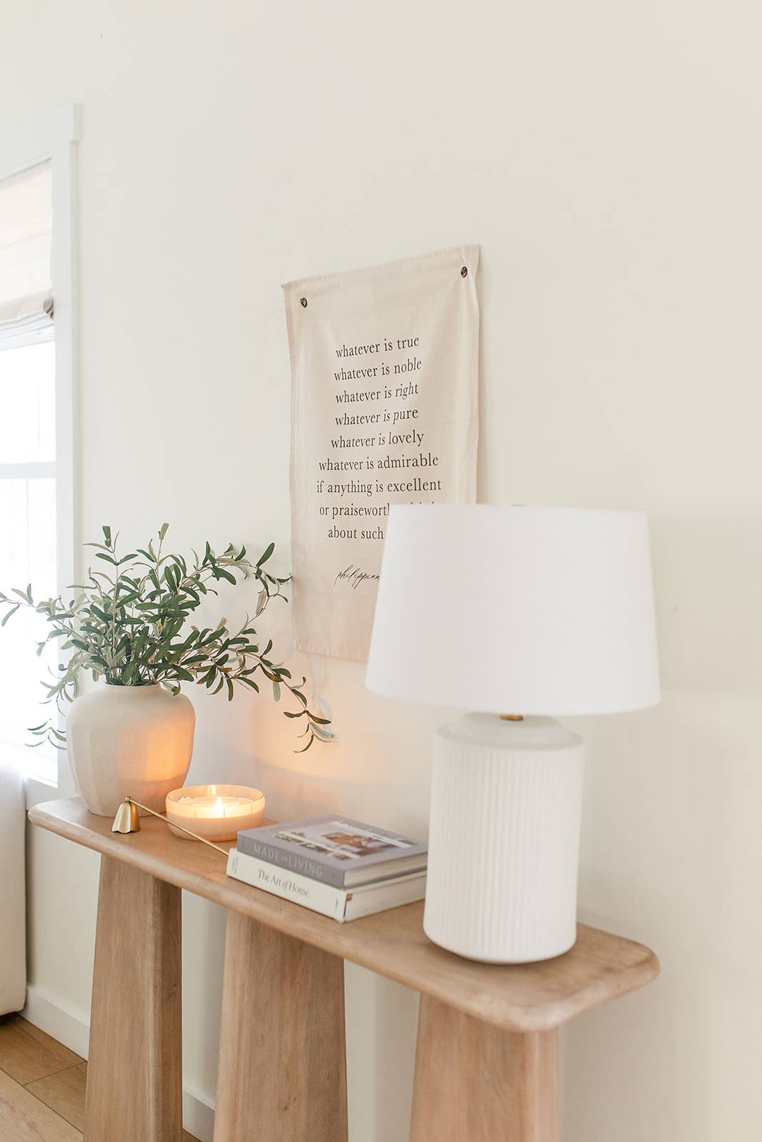 Philippians 4:8 Banner Wall Hanging -