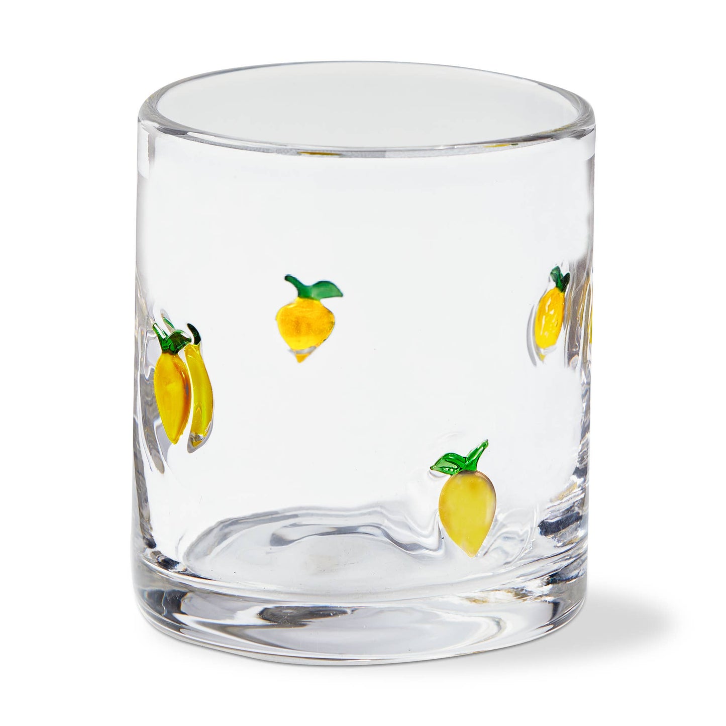 Lemon Double Old Fashioned Glass Yellow Summer -